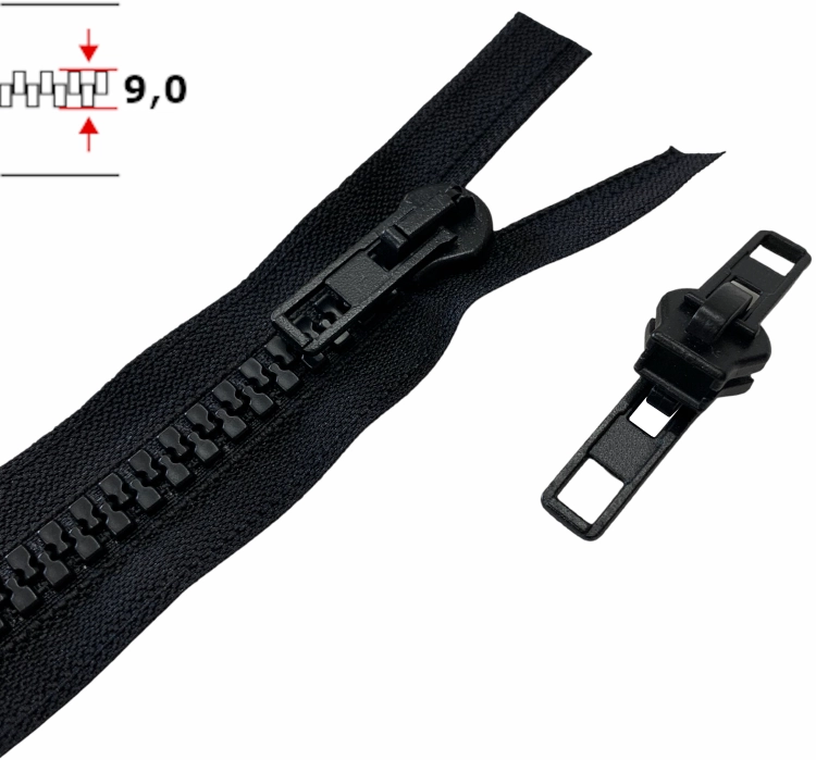 Zamek kostkowy gruby (18 - 300 cm) - Czarny