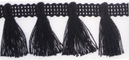 Chwościki na taśmie - 35 mm - Czarny