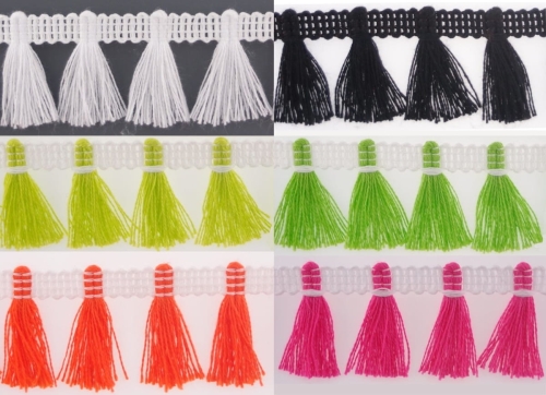 Chwościki na taśmie - 35 mm - 6 kolorów