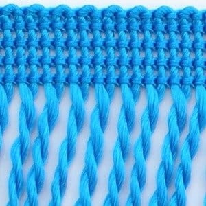 Frędzle ozdobne - 60 mm - Niebieski