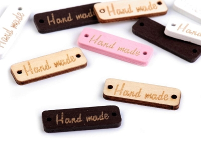 Etykieta metka drewniana "Hand Made"