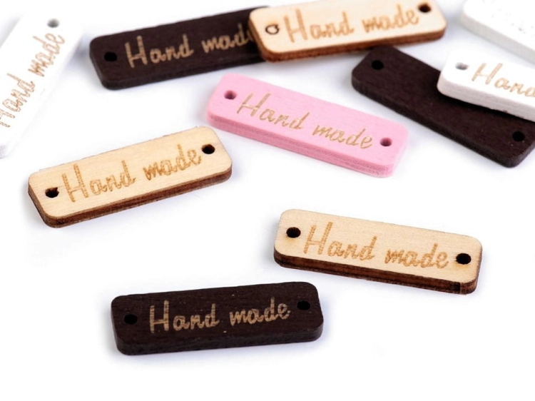 Etykieta metka drewniana "Hand Made"