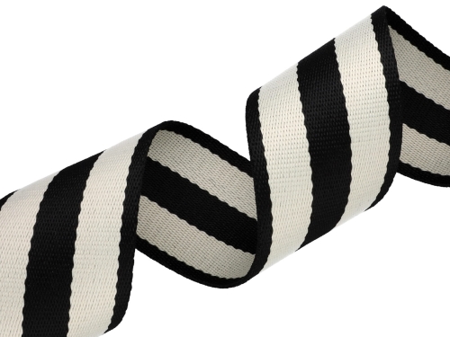 Taśma nośna bawełniano-poliestrowa - 50 mm - Czarno-beżowa