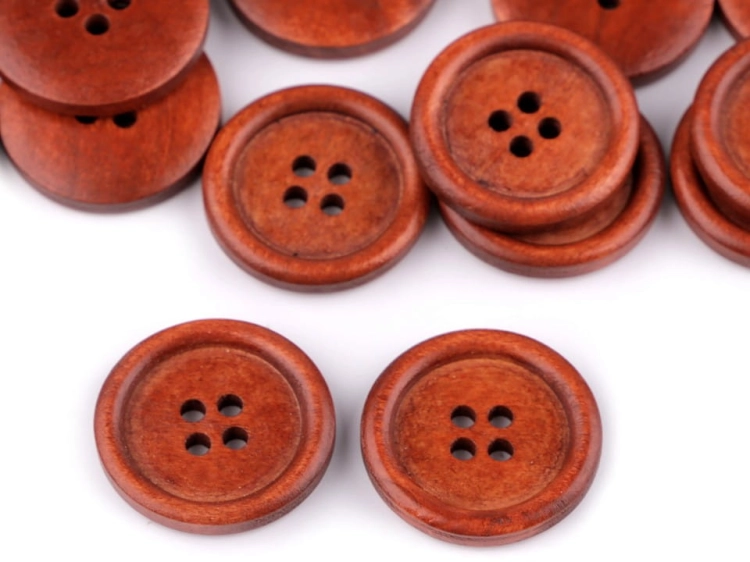 Guzik drewniany - 24 mm - Naturalny ciemny