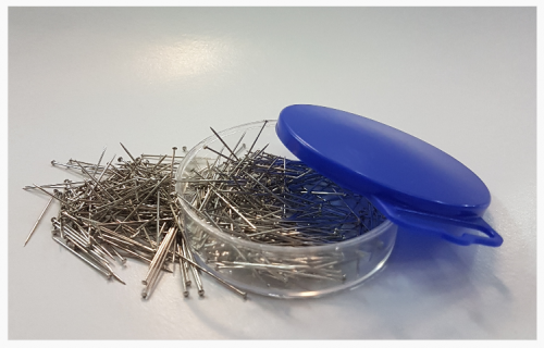 Szpilki stalowe niklowane