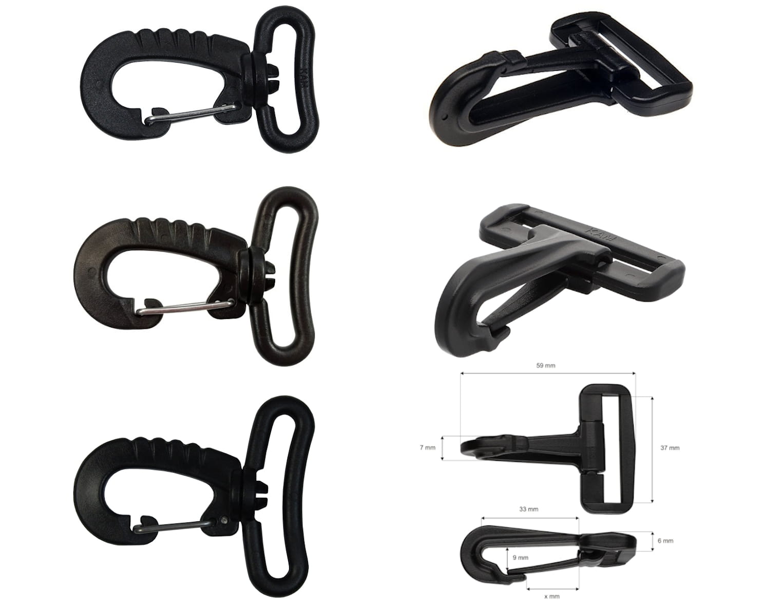 Karabińczyk plastikowy (25mm - 38mm)