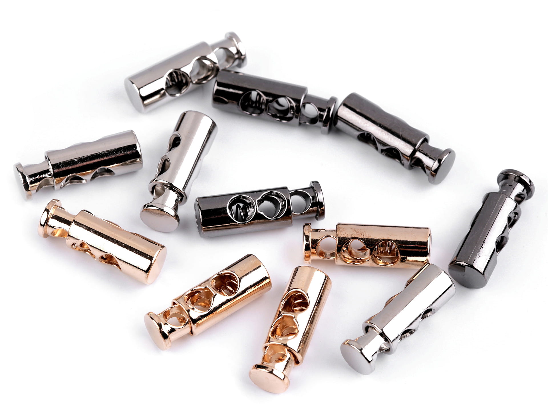 Stoper metalowy - Zacisk do sznurka podwójny