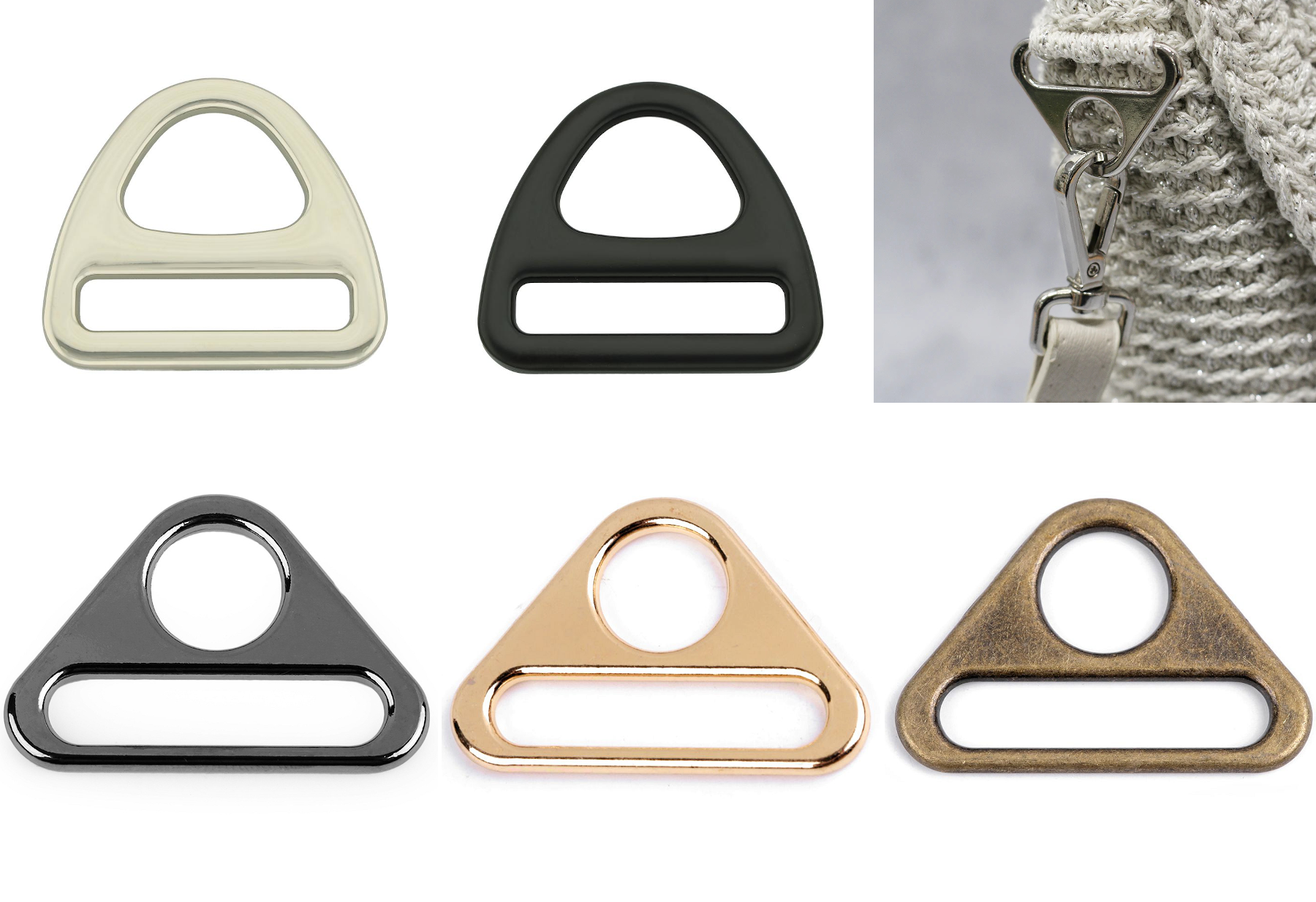 Półkółko trójkąt metalowy (15mm - 50mm)