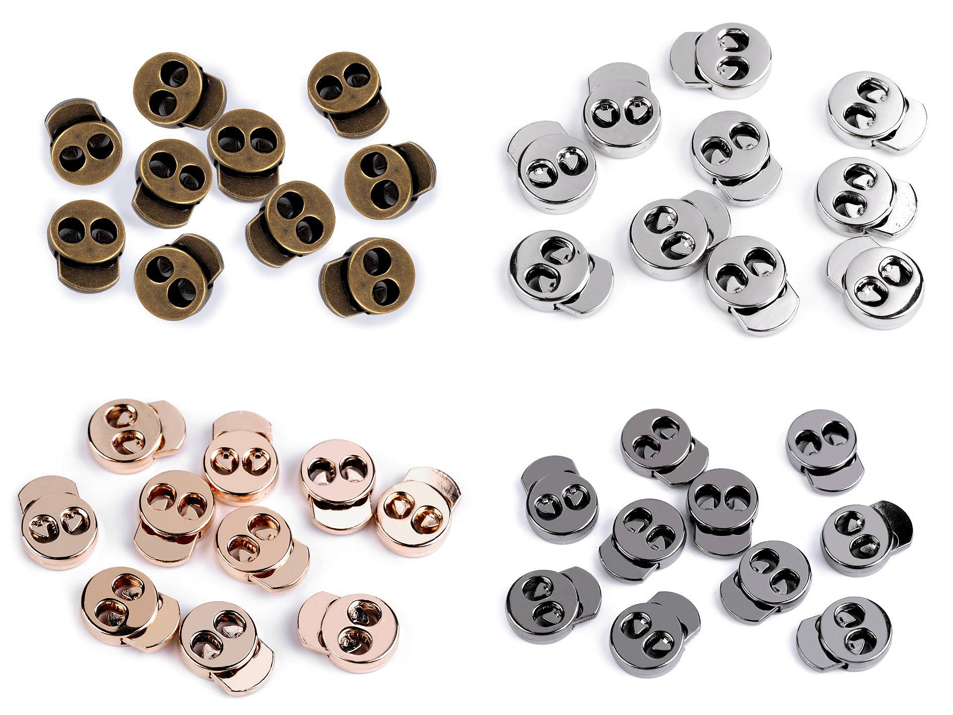 Stoper metalowy - Zacisk do sznurka podwójny