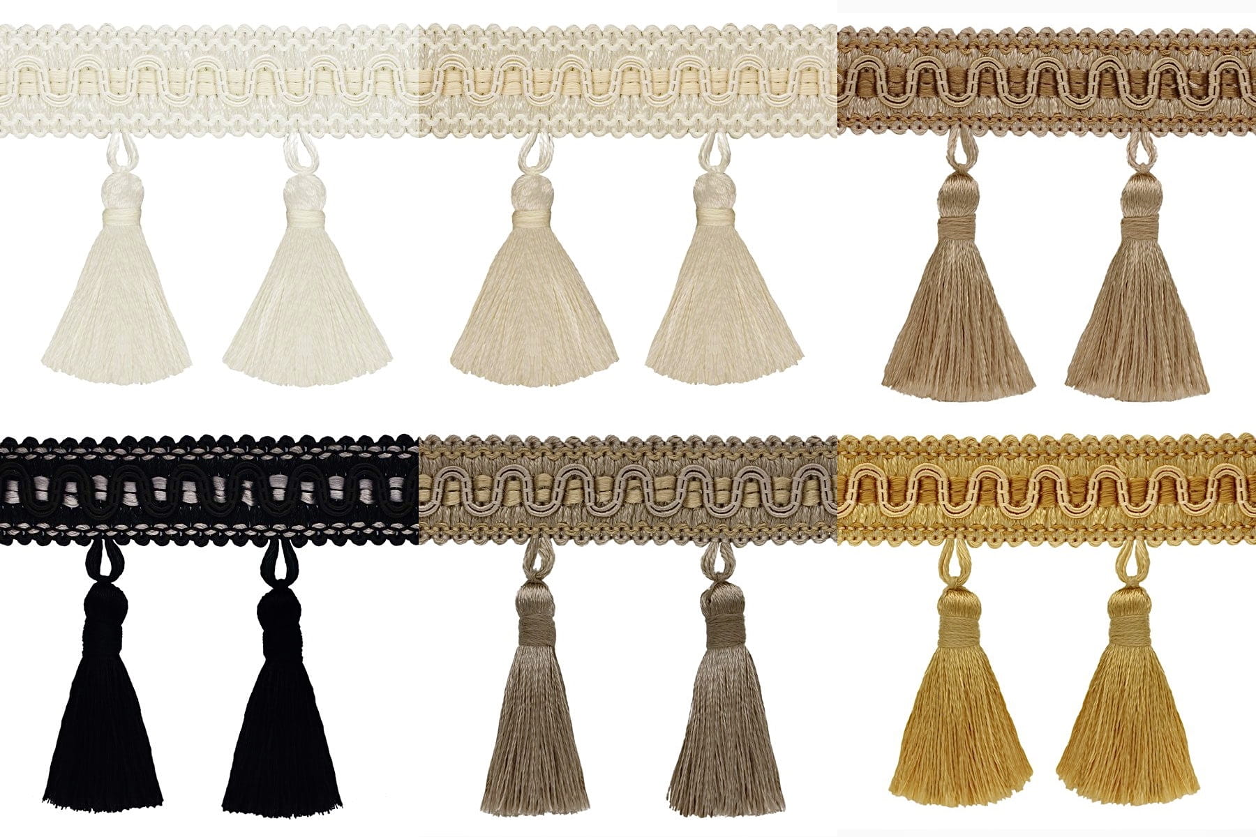 Taśma z chwościkami 65 mm - 6 kolorów