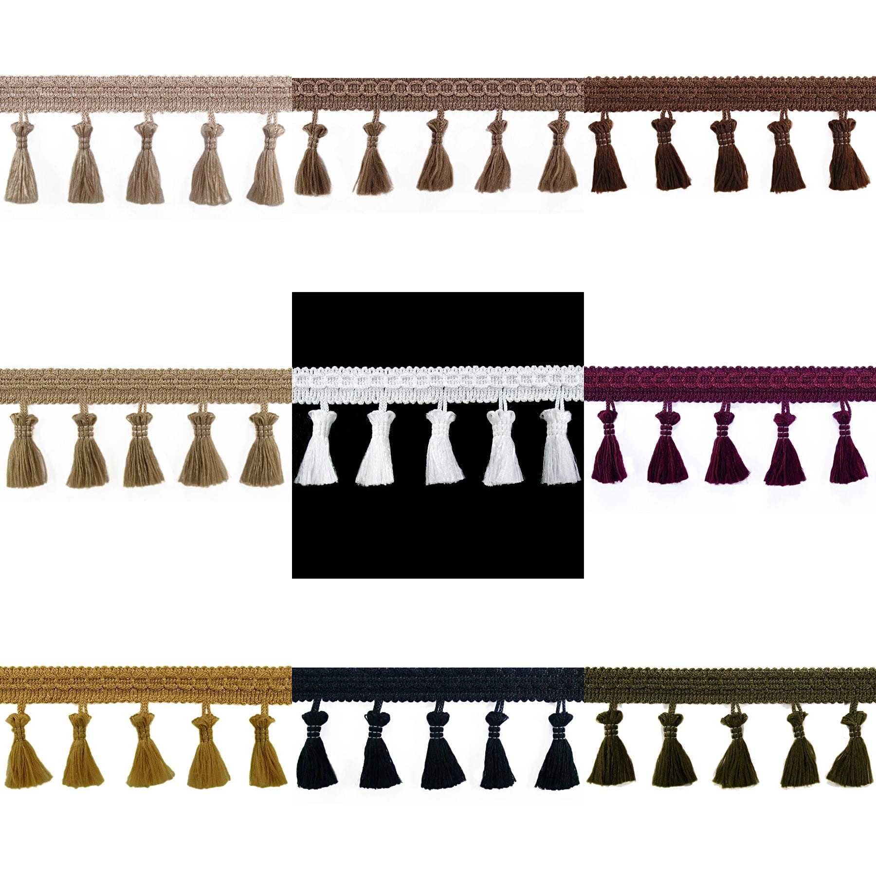 Taśma z chwościkami 55 mm - 20 kolorów