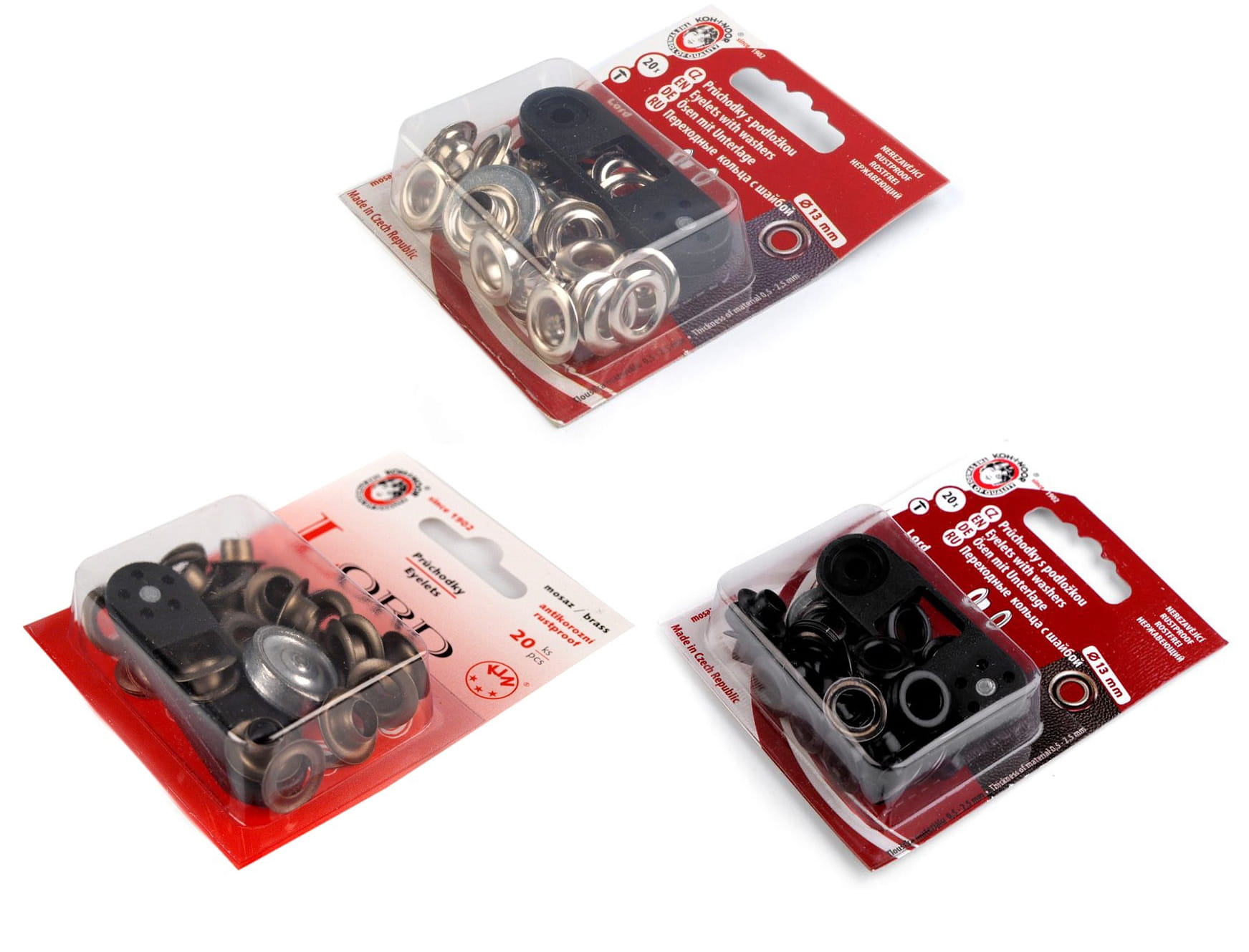 Oczka metalowe z zagniataczem - wew. Ø7 mm